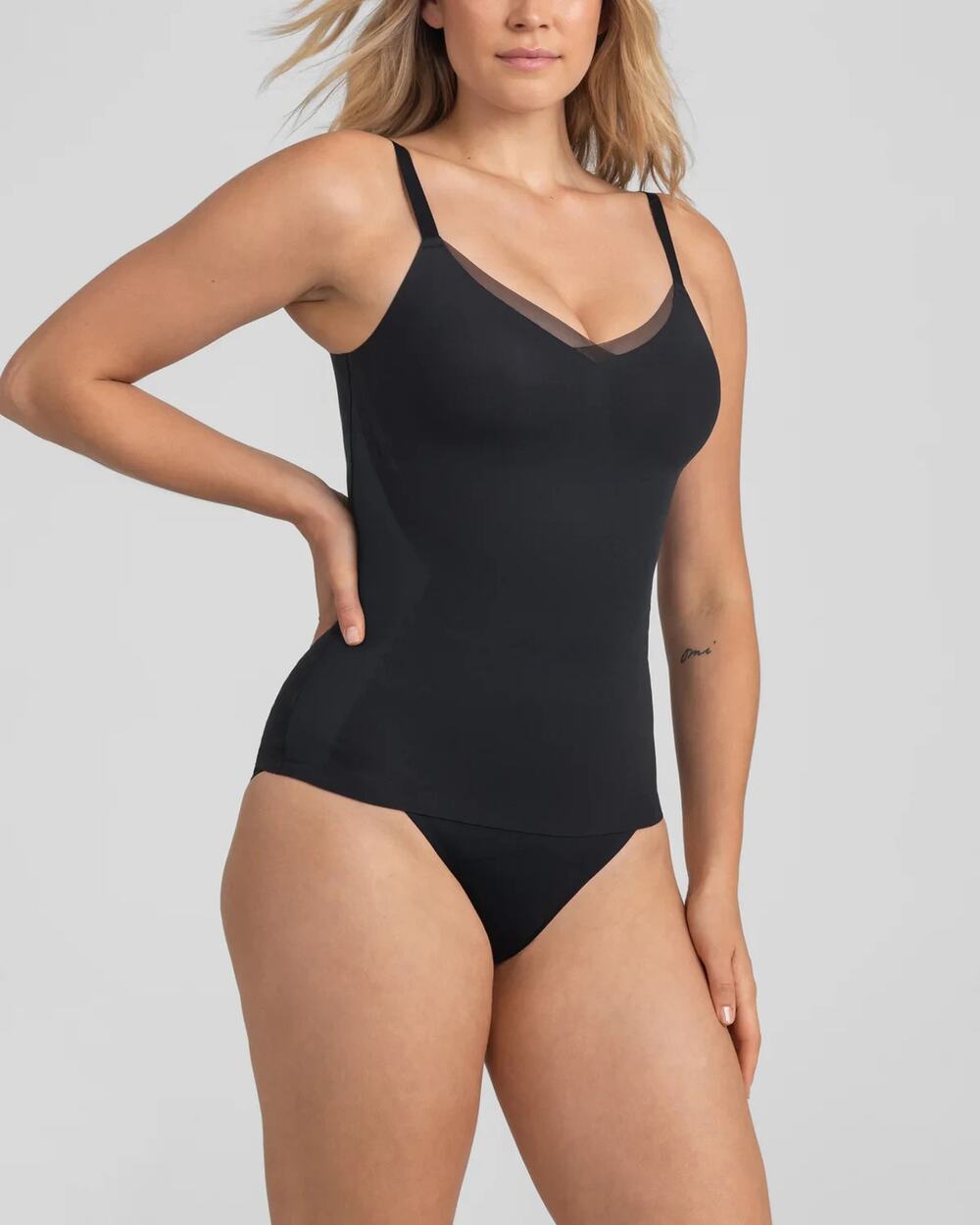 Honeylove LiftWear Tank Women’s 1X Black Shapewear Cami Built In Bra Slimming